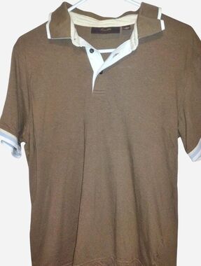 Tasso Elba Brown Polo with White Trim